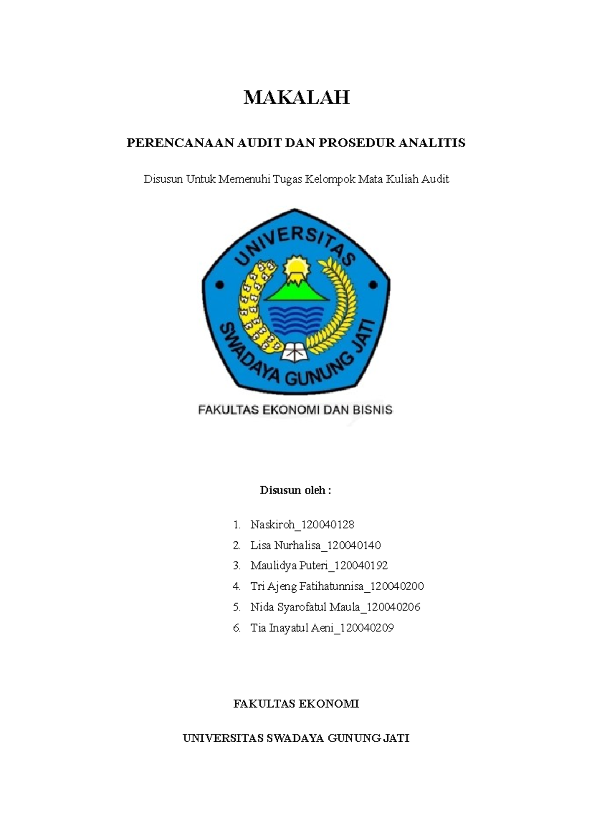 Perencanaan Audit Dan Prosedur Analitis Materi 3 - MAKALAH PERENCANAAN ...