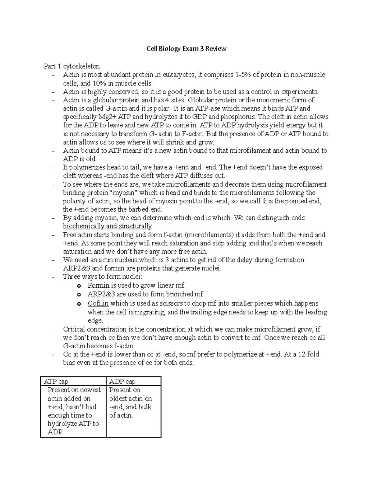 Cell Biology Exam 3 Review chapter 6 and 7 - Cell Biology Exam 3 Review ...