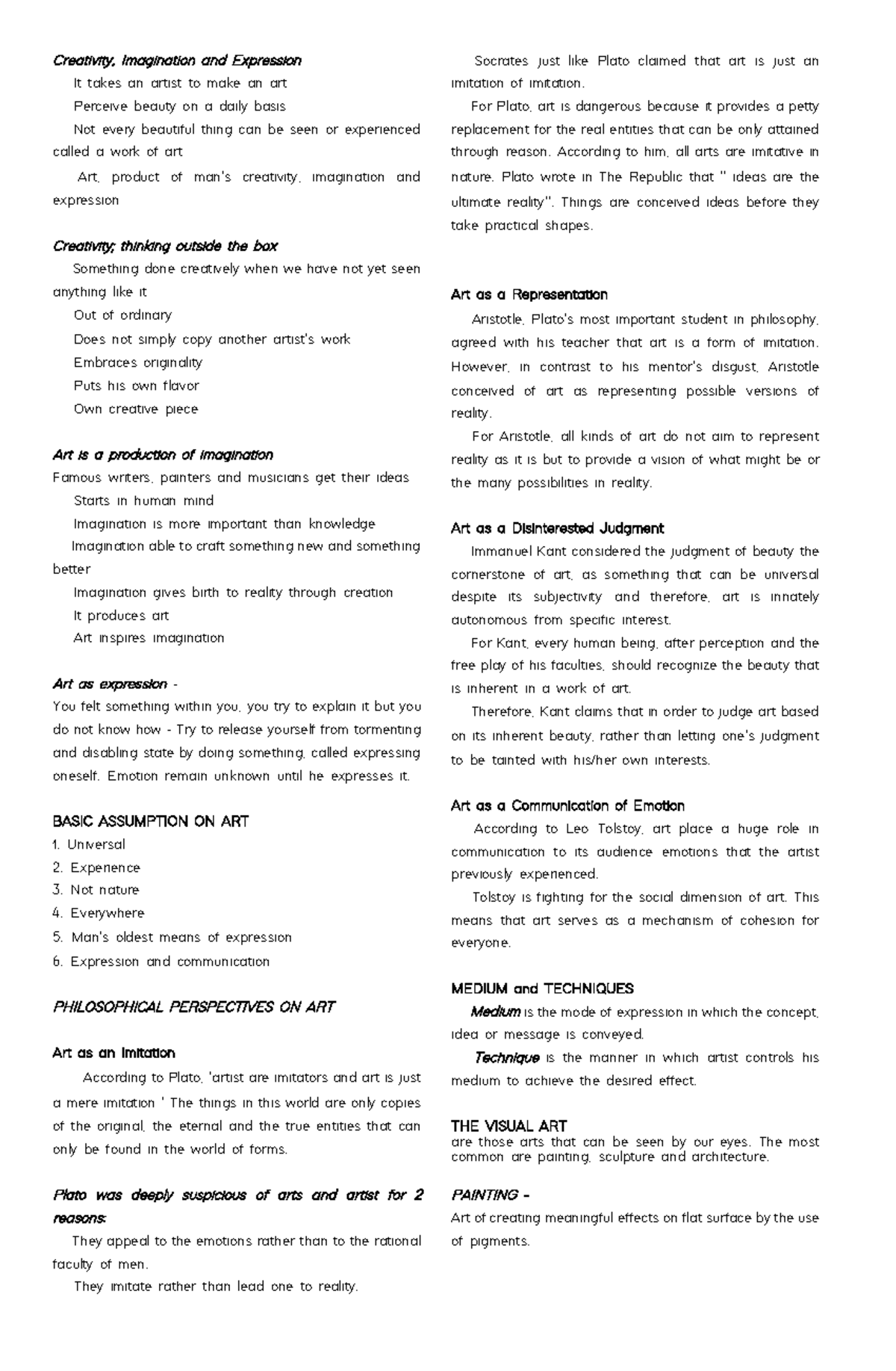 Reviewer 1 art app - Creativity, Imagination and Expression It takes an ...