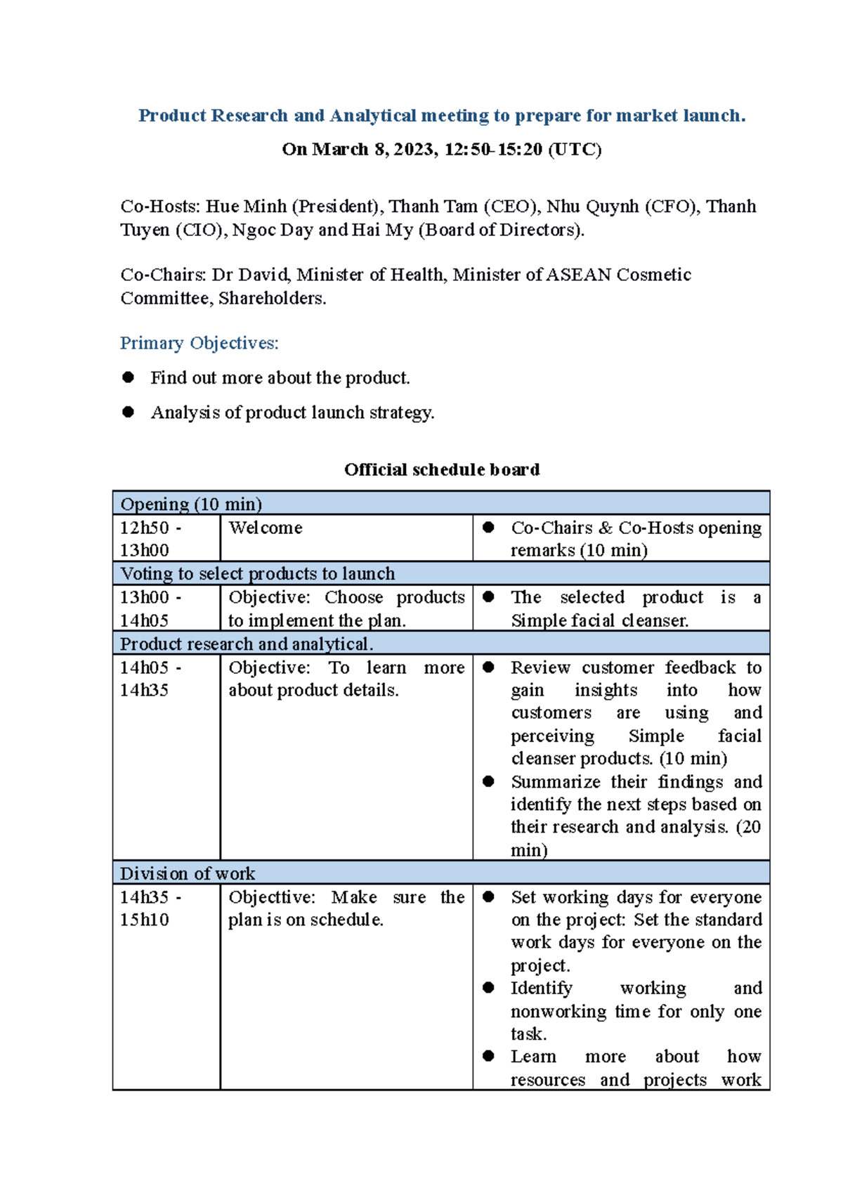 Meeting SSG104 - this is homework - Product Research and Analytical ...
