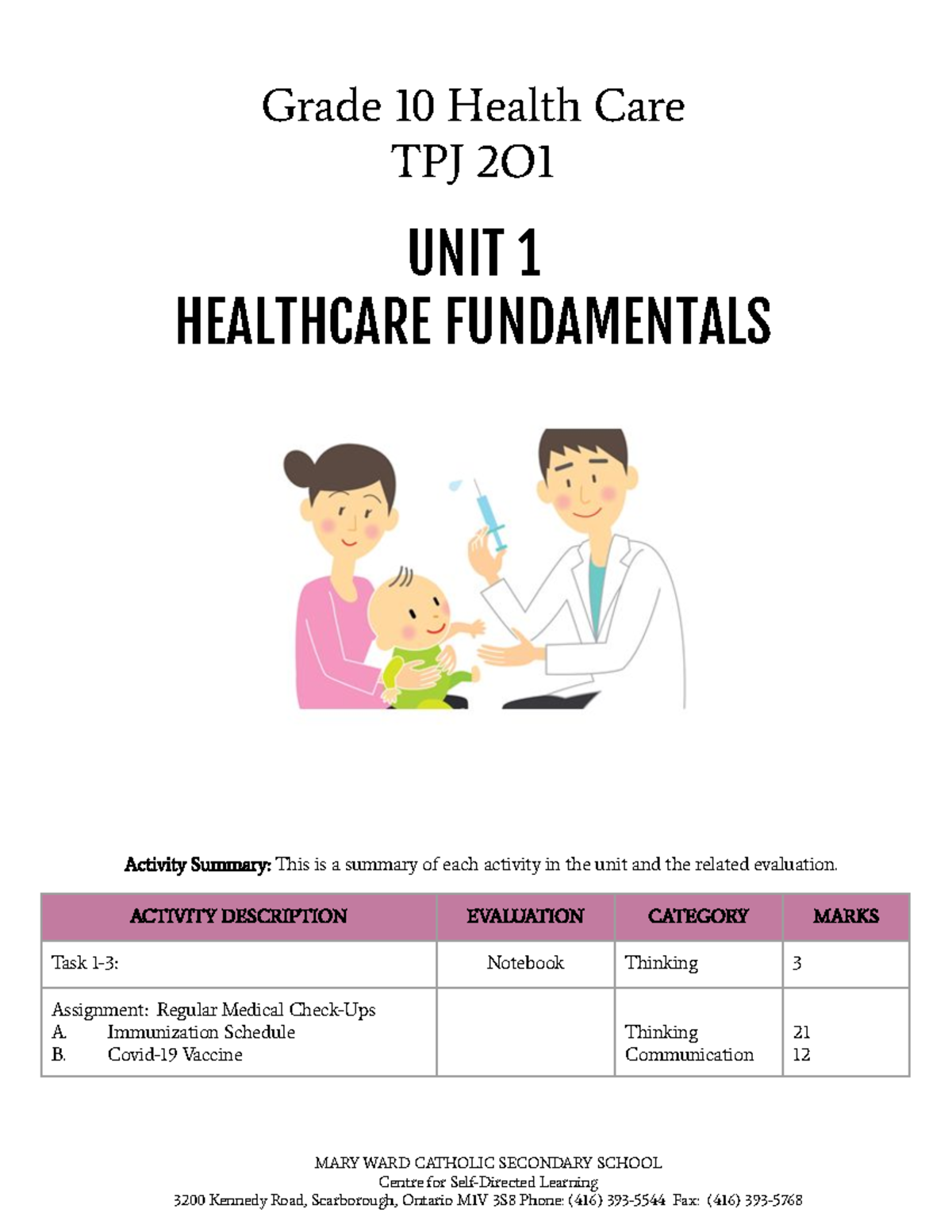 grade 10 health assignments