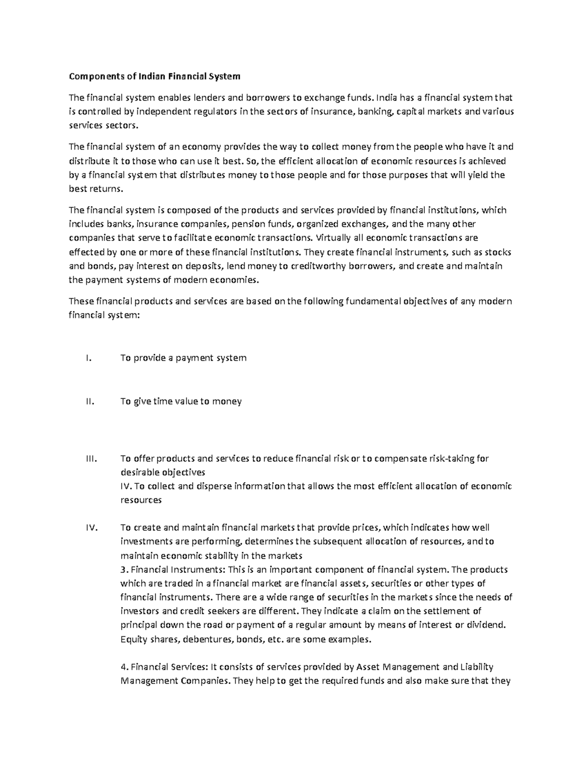 Components of Indian Financial System - India has a financial system ...