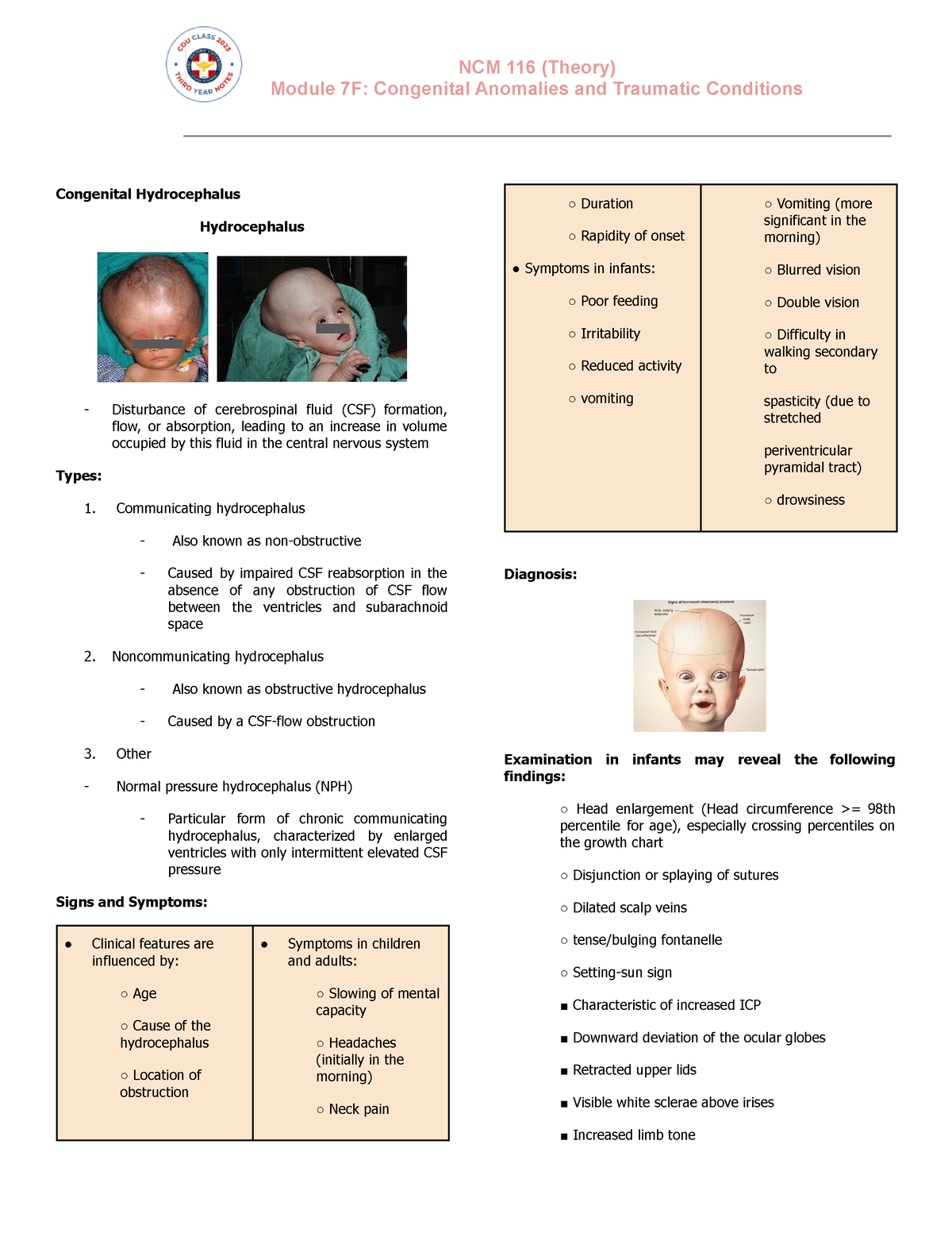 Congenital Anomalies - Nursing - Studocu