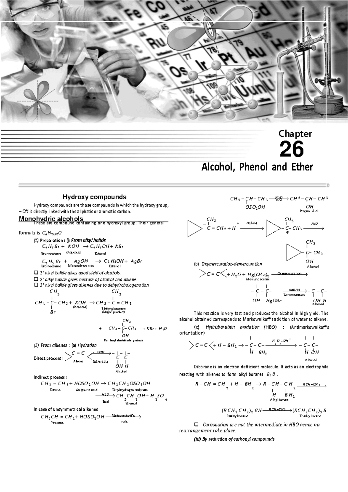 Alcohol, Phenol AND Ether Chemistry Notes - Chapter 26 Alcohol, Phenol ...