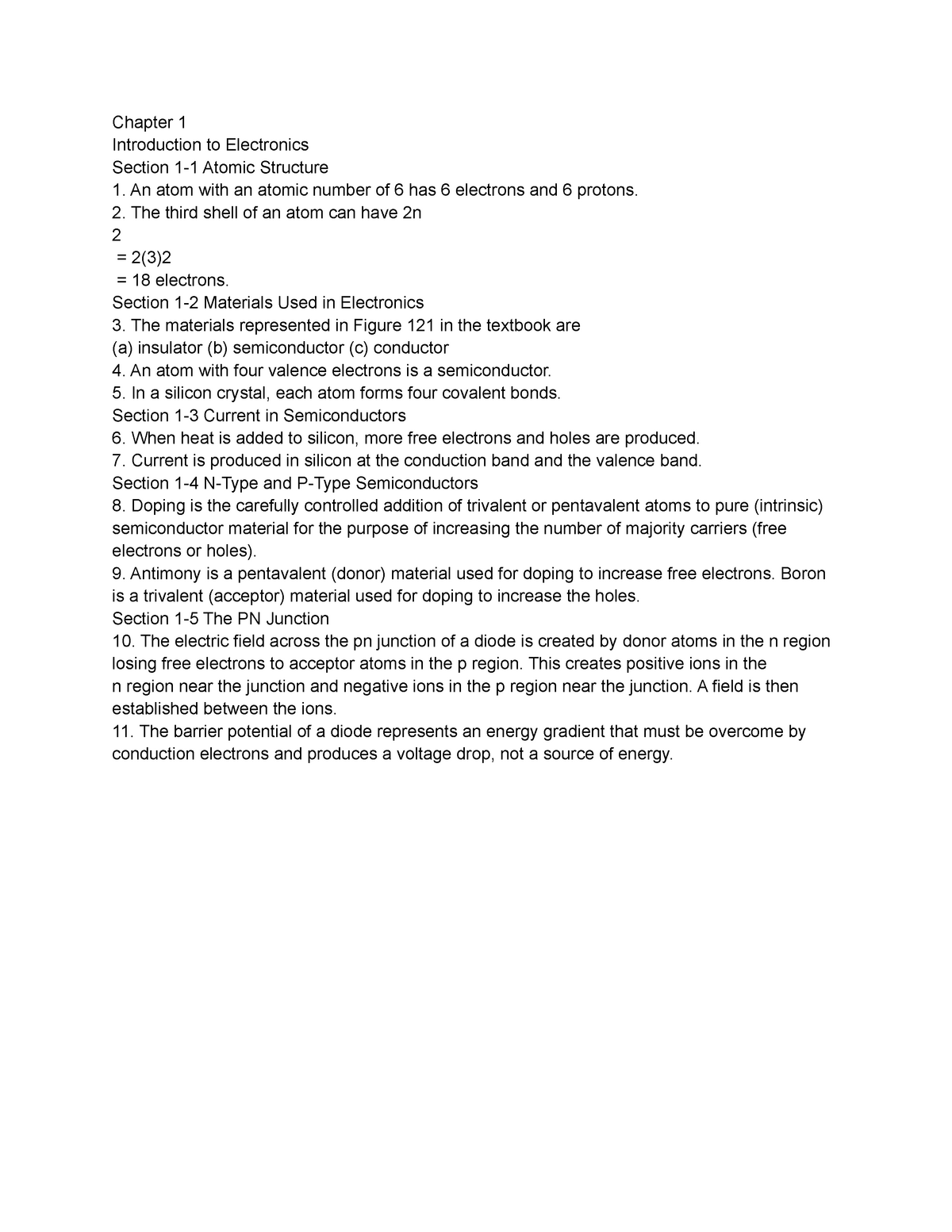 Chapter 1 - Chapter 1 Introduction To Electronics Section 1-1 Atomic ...