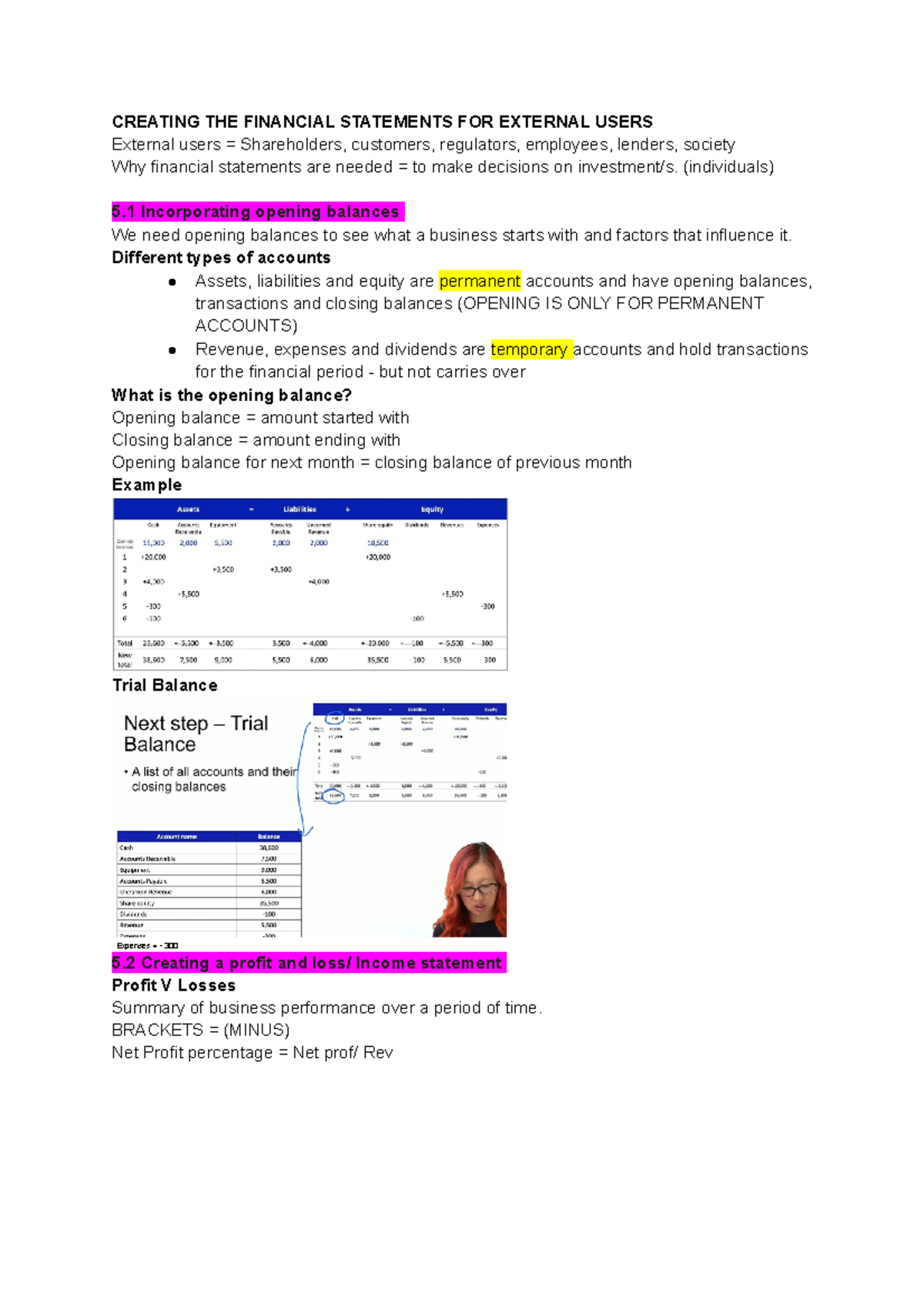 Topic 5 - CREATING THE FINANCIAL STATEMENTS FOR EXTERNAL USERS External ...