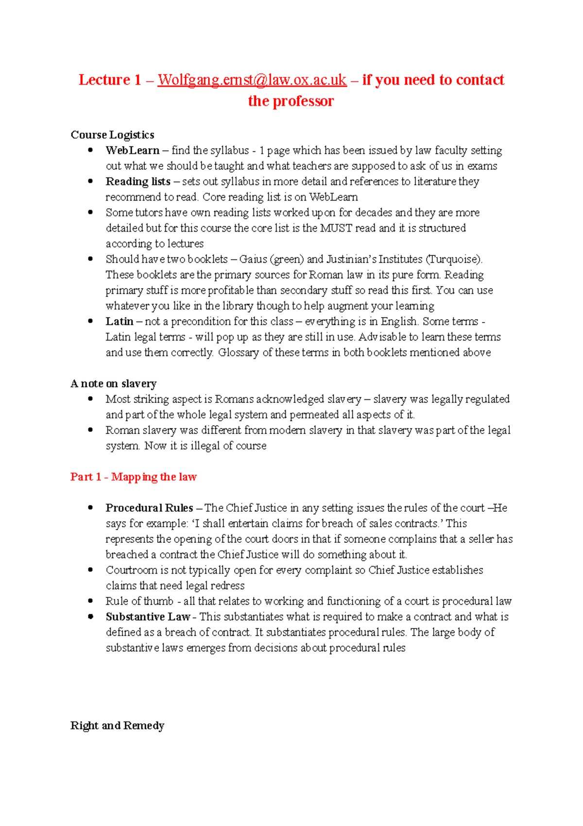 1 - Roman sources - Lecture notes 1 - Lecture 1 – Wolfgang@law.ox.ac ...