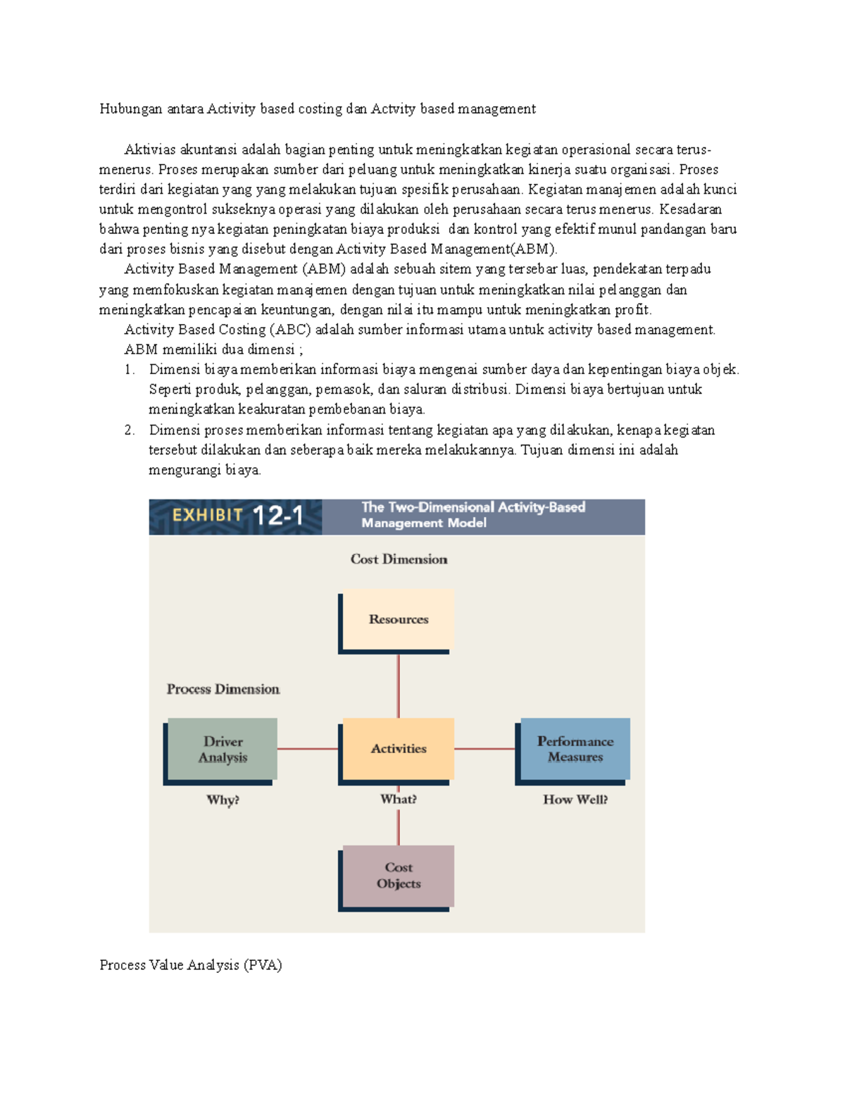 Hubungan antara Activity based costing dan Actvity based management ...