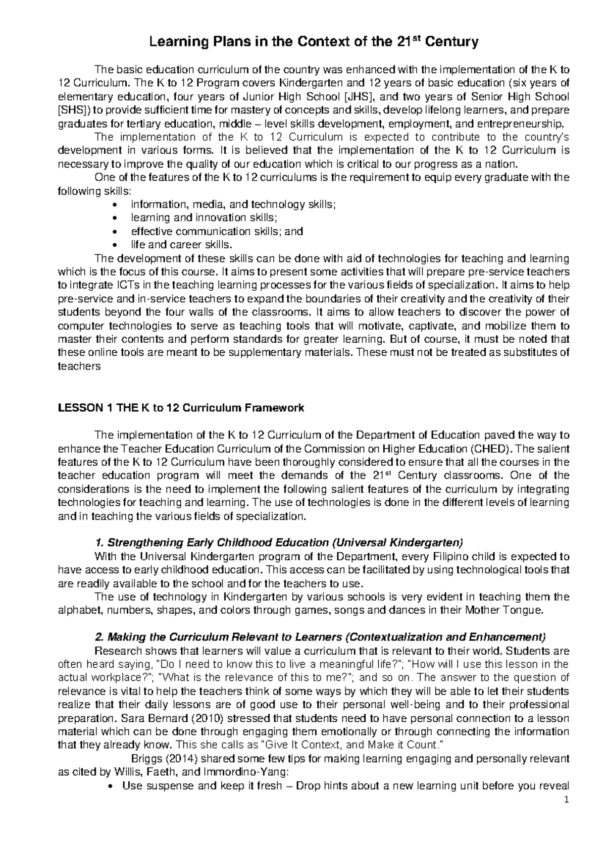 Math 20 Chapter 1 - Learning Plans in the Context of the 21st Century ...