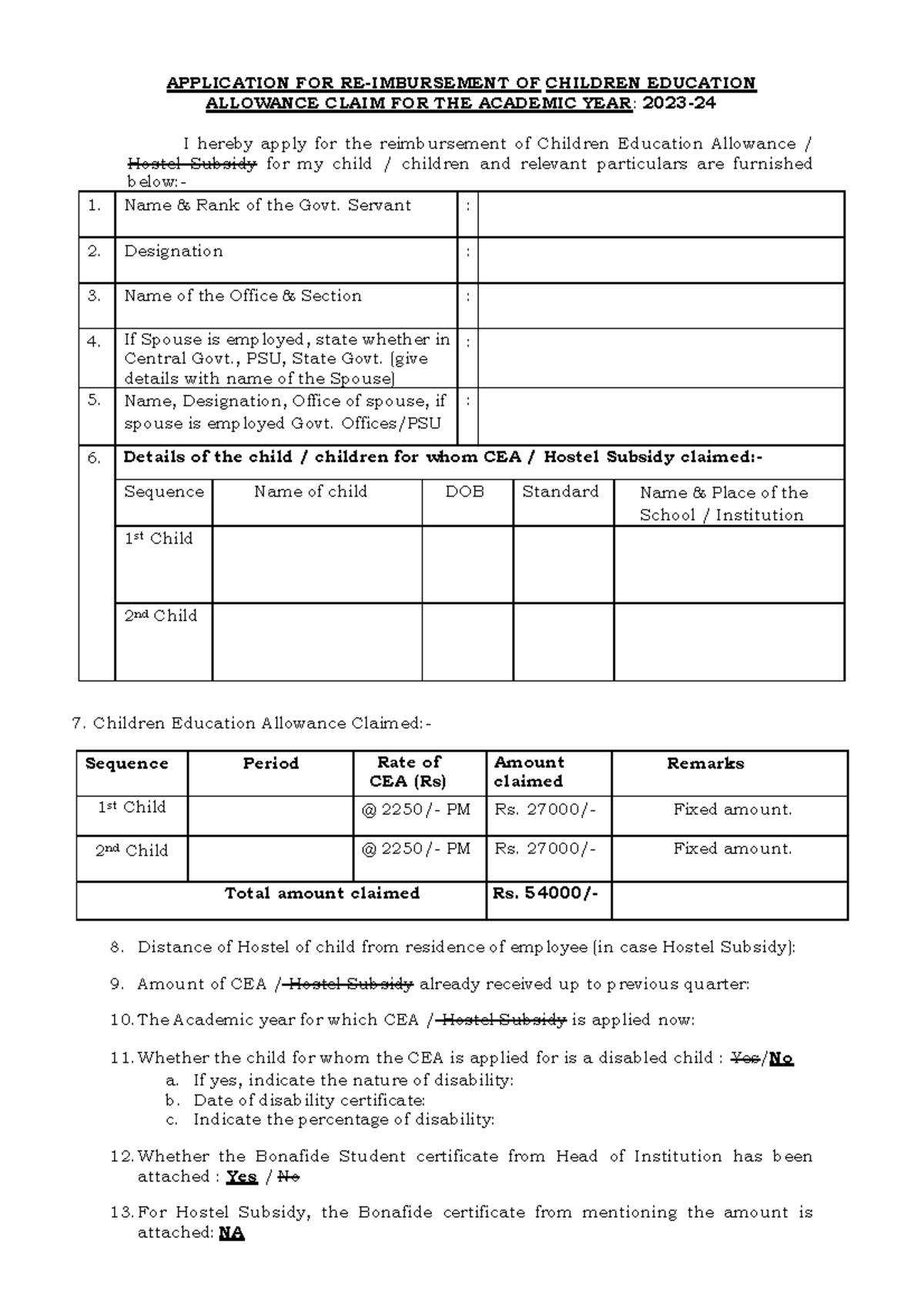 CEA Form 23 24 - usefull notes - APPLICATION FOR RE-IMBURSEMENT OF ...