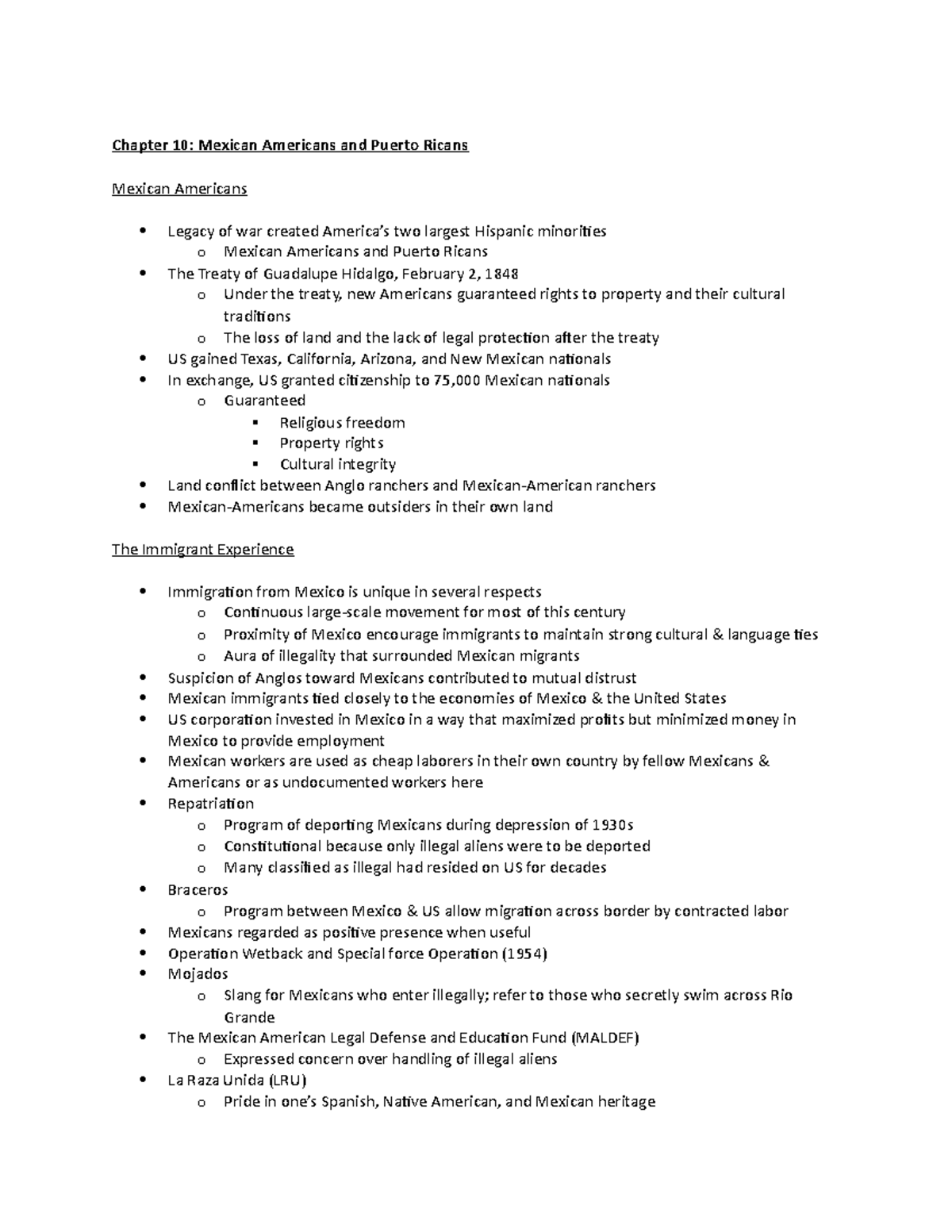 Chapter 10 - Raymond Hall - Chapter 10: Mexican Americans and Puerto ...
