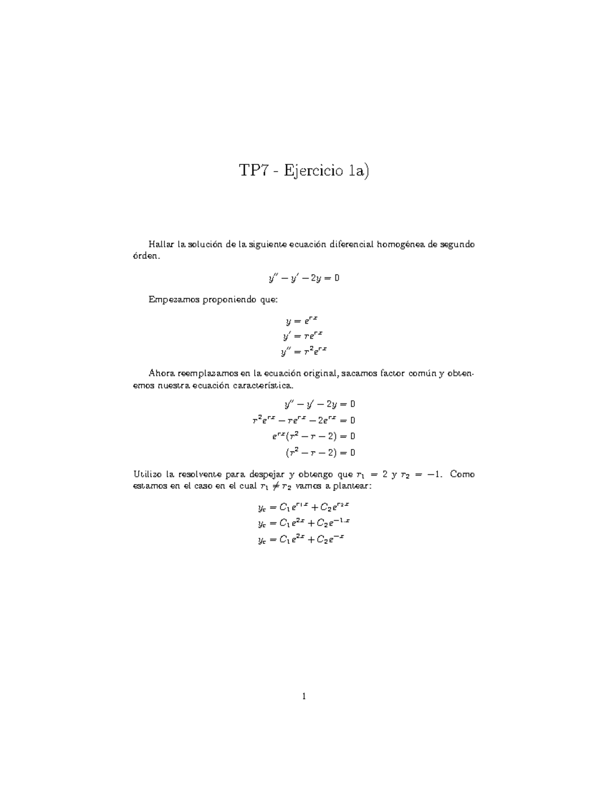 TP7 Ejercicio 1a - ejericio 1 del tp 7 de bianco - TP7 - Ejercicio 1a ...