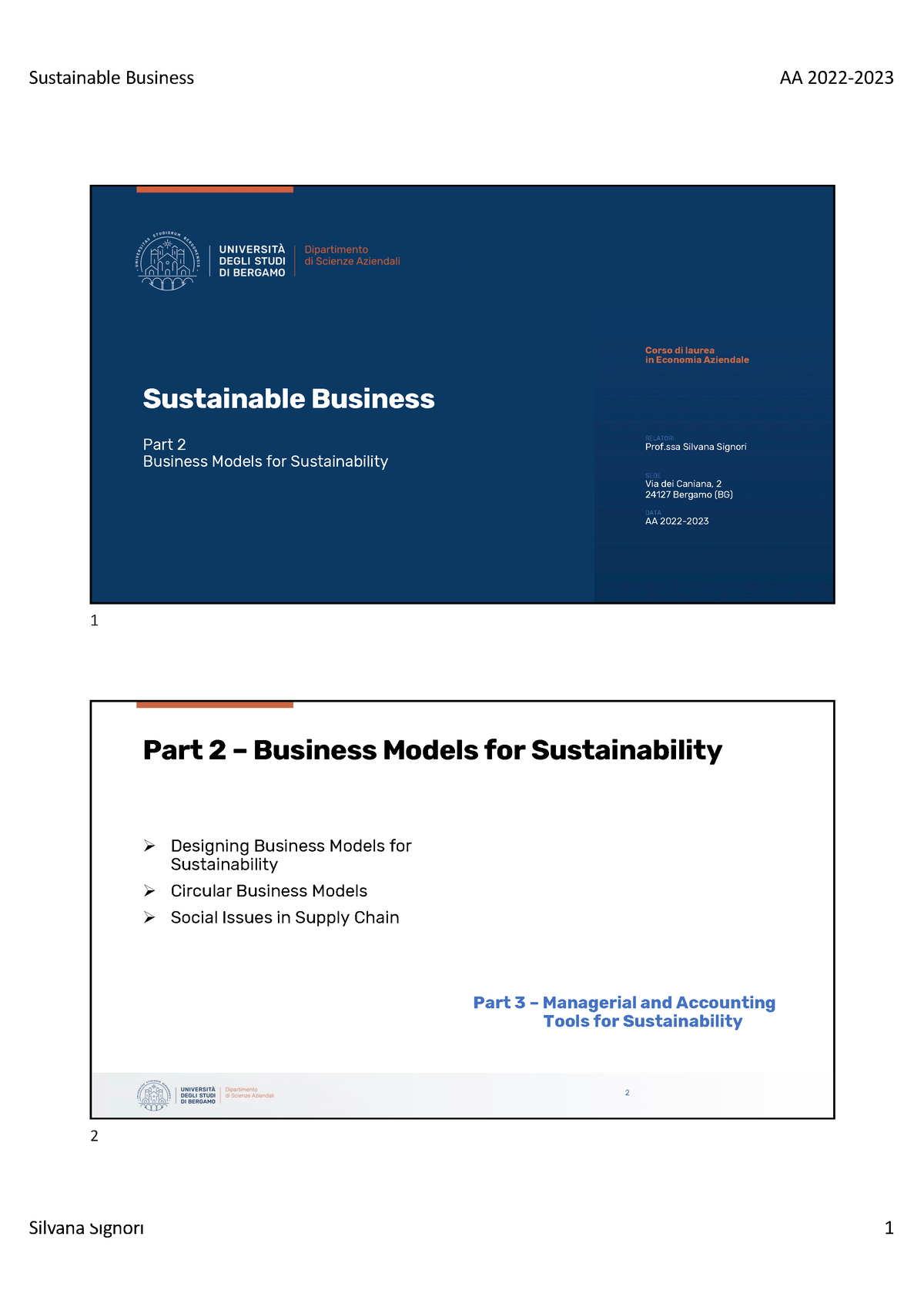 SB 2 - Business Models For Sustainability Part I - Part 2 Business ...