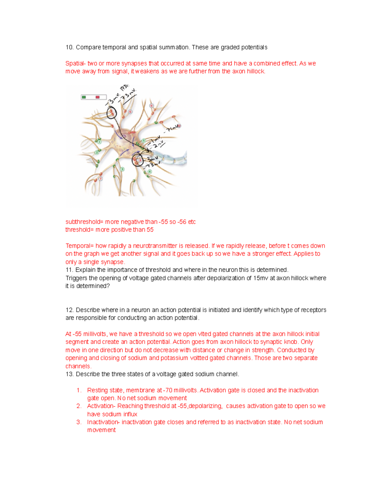 Module 2 doc 2 - lecture notes on neurons - Compare temporal and ...