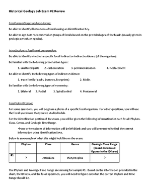 Biostratigraphy Lab - Lab Assignment - GEOL-1404 - Studocu