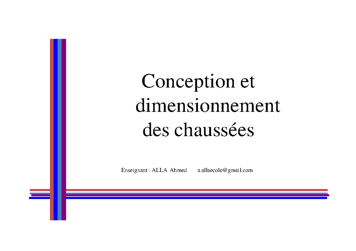 Cours Chaussée Résumé Conception et dimensionnement des chaussées