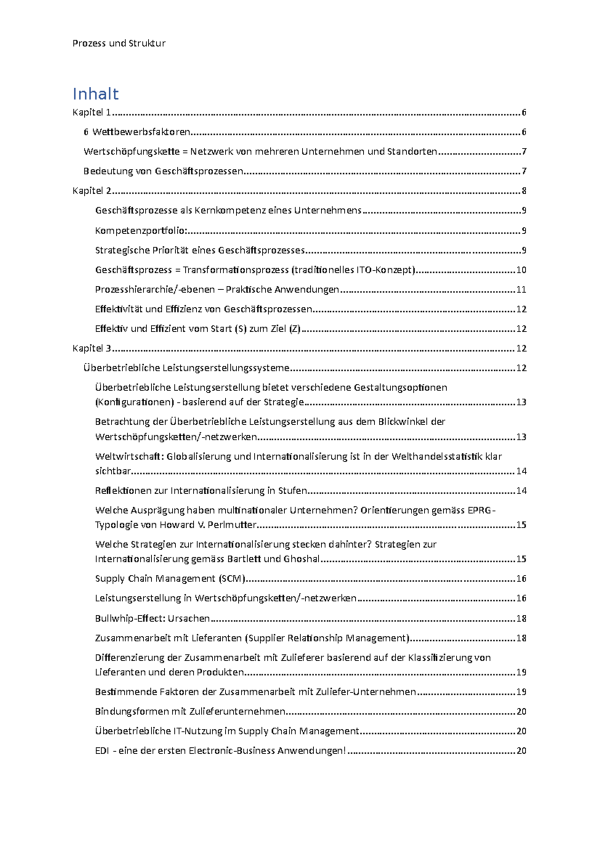 Der Prozess Zusammenfassung Kurz Prozess und Struktur - Zusammenfassung der Folien mit Notizen des