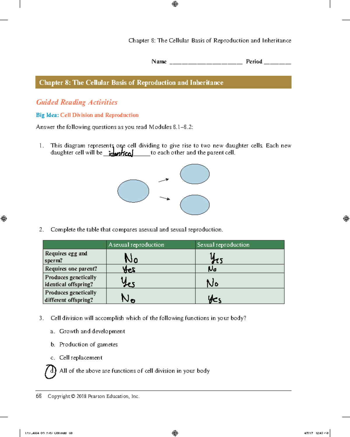 Ch. 8 Guided Reading - 68 Copyright © 2018 Pearson Education, Inc. Name