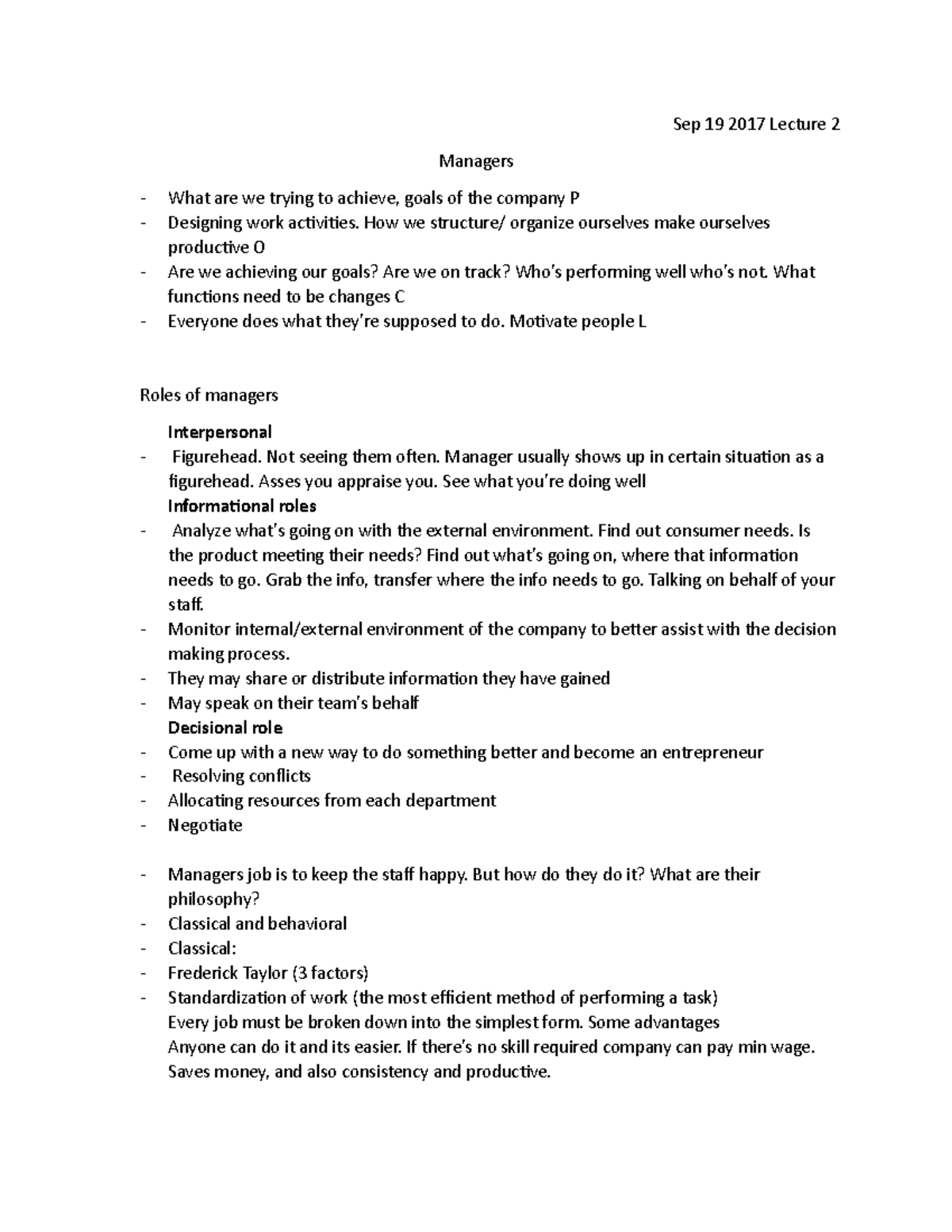 Lecture 2 notes october 2017 adms 1000 - ADMS 1000 - Yorku - Studocu