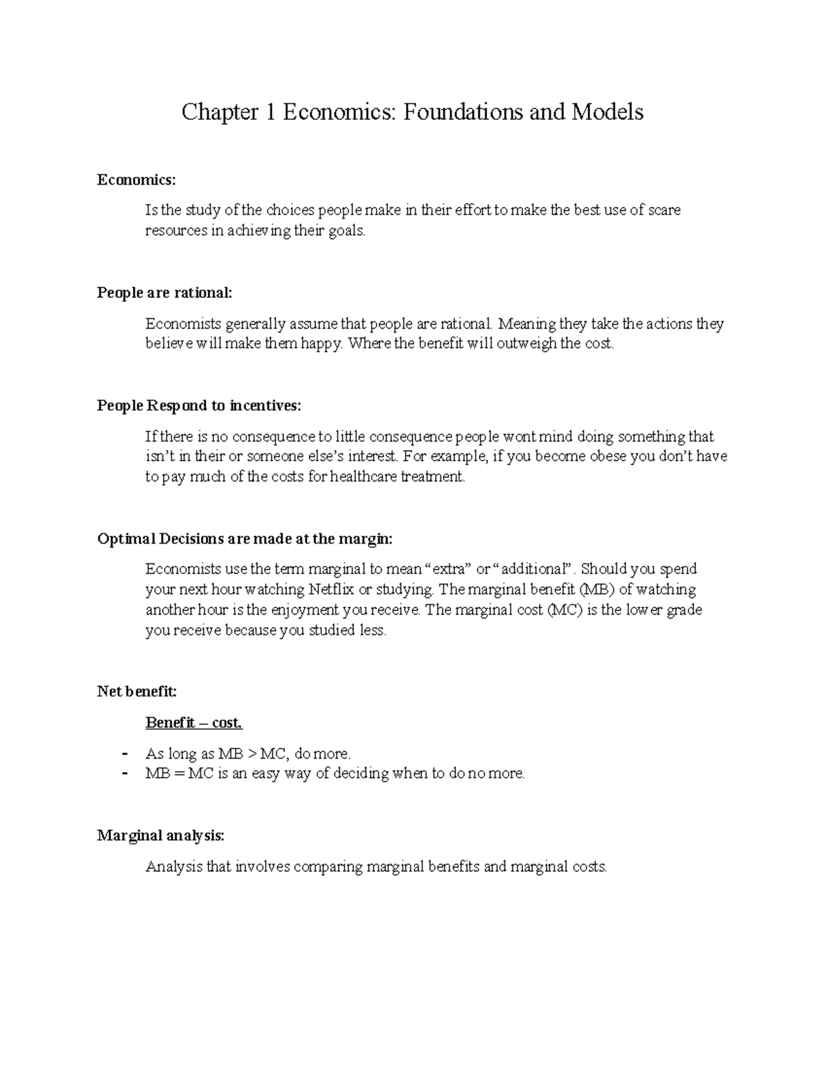 Chapter 1 Notes (1BB3 Intro To Macroeconomics) - Chapter 1 Economics ...