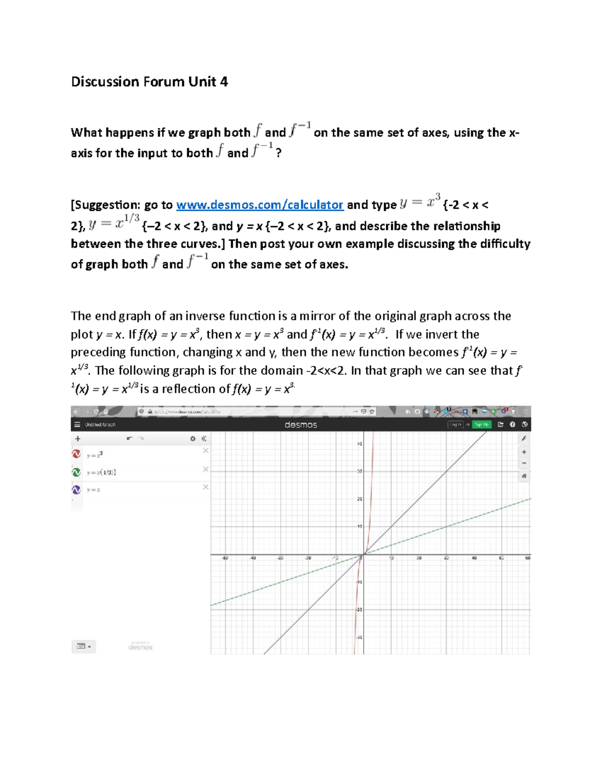 Discussion Forum Unit 4 Desmos Com Calculator And Type 2 Lt X Lt 2 2 Lt X Lt 2 And Studocu