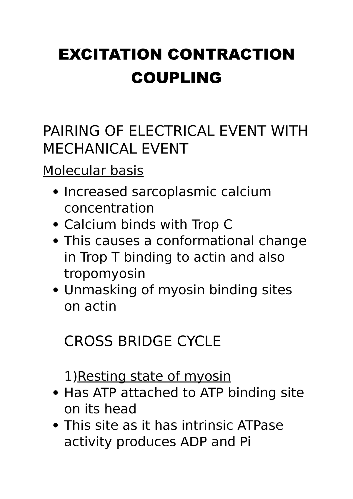 Excitation Contraction Coupling - EXCITATION CONTRACTION COUPLING ...