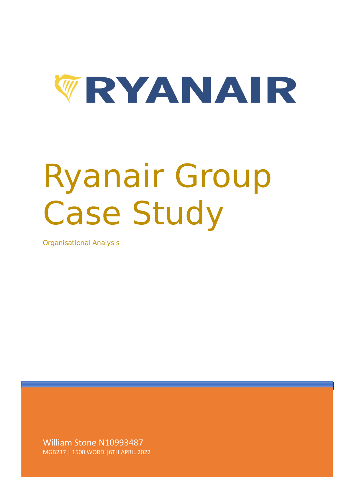 ryanair case study solution