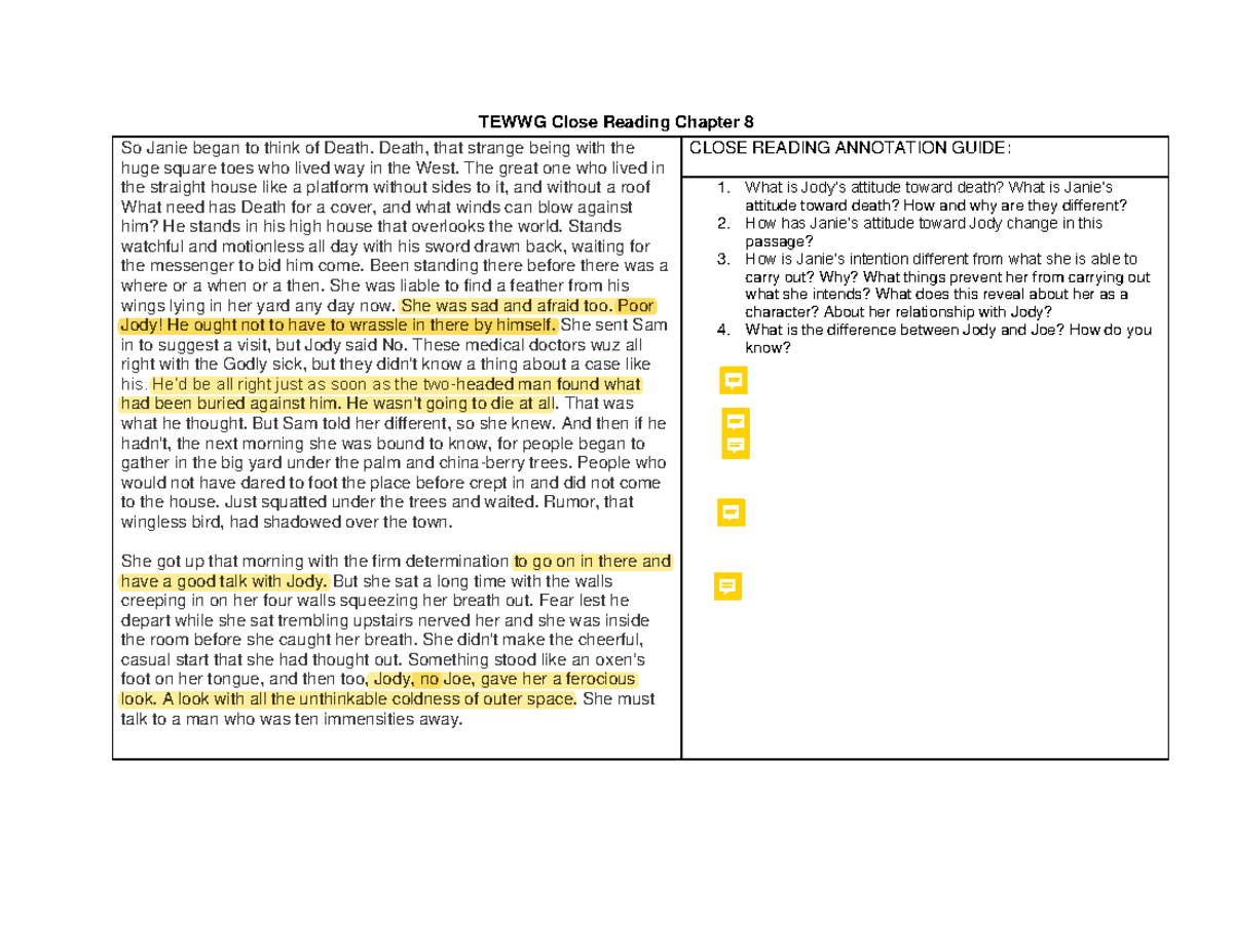 Ch+8+ Tewwg+with+focus+questions - TEWWG Close Reading Chapter 8 So ...