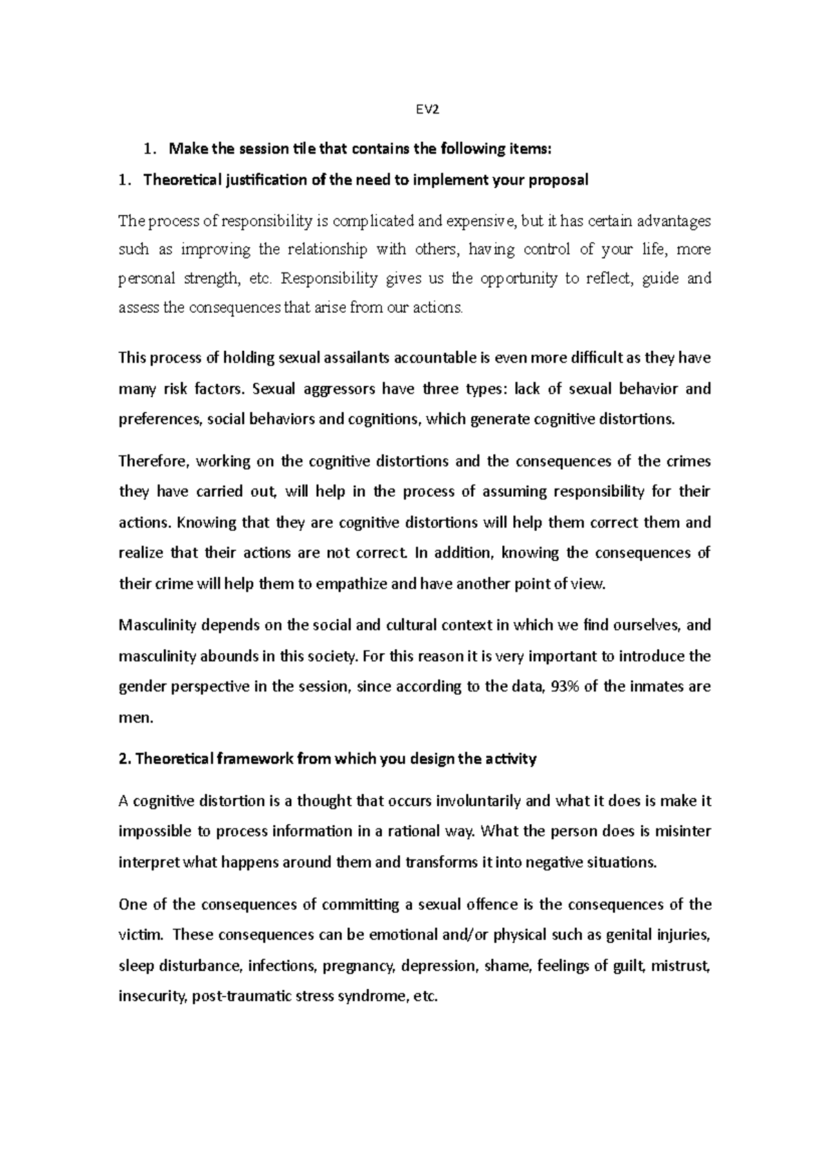 Ev2 inglés EV **1. Make the session tile that contains the following