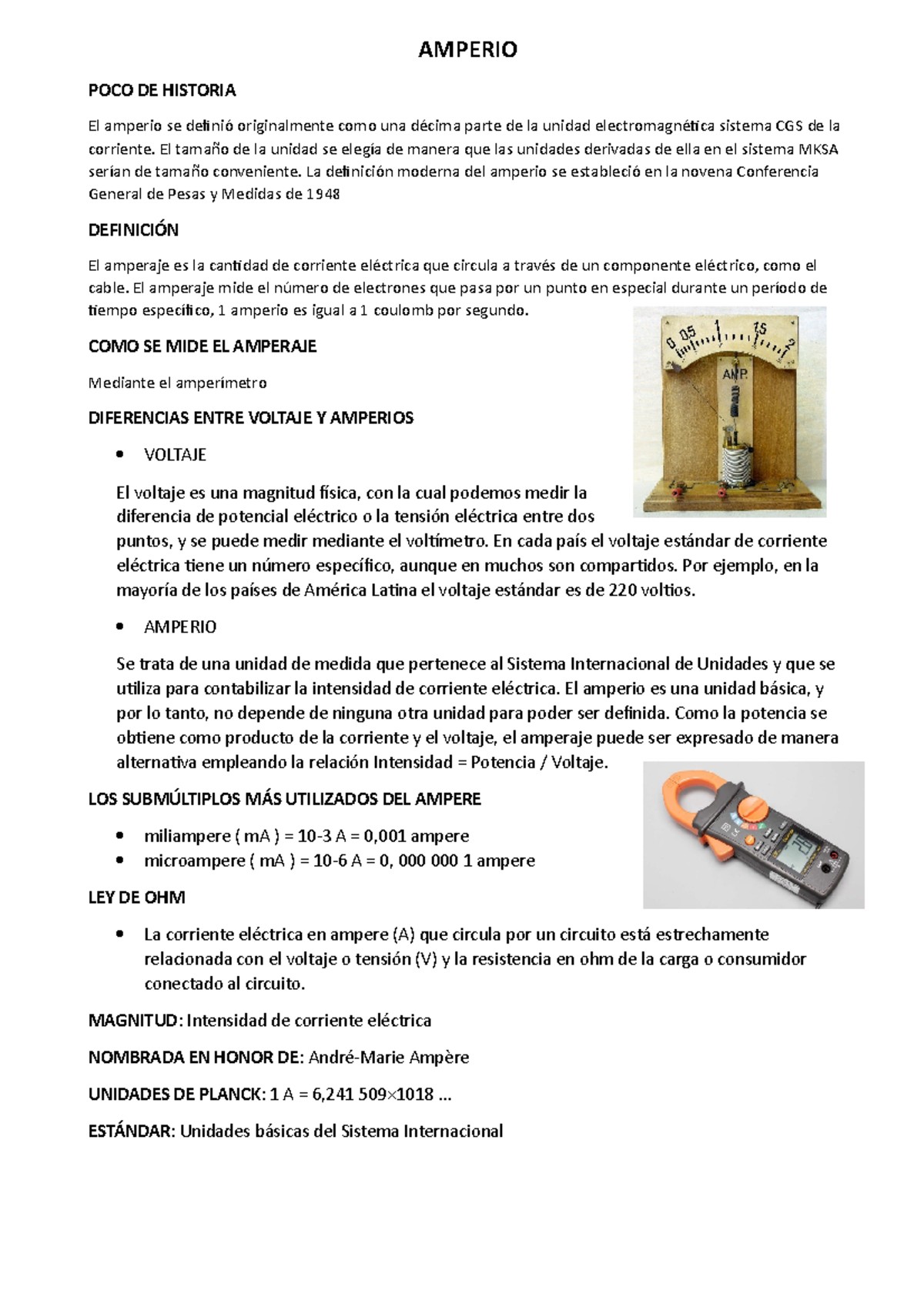 Amperio DE LA MASAS MOLECULARES DE LA ELECTRICIDAD AMER - AMPERIO POCO ...