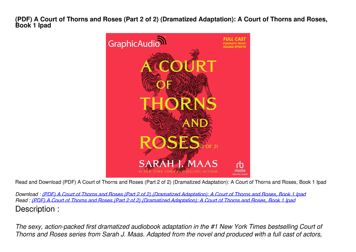 (PDF) A Court of Thorns and Roses (Part 2 of 2) (Dramatized Adaptation