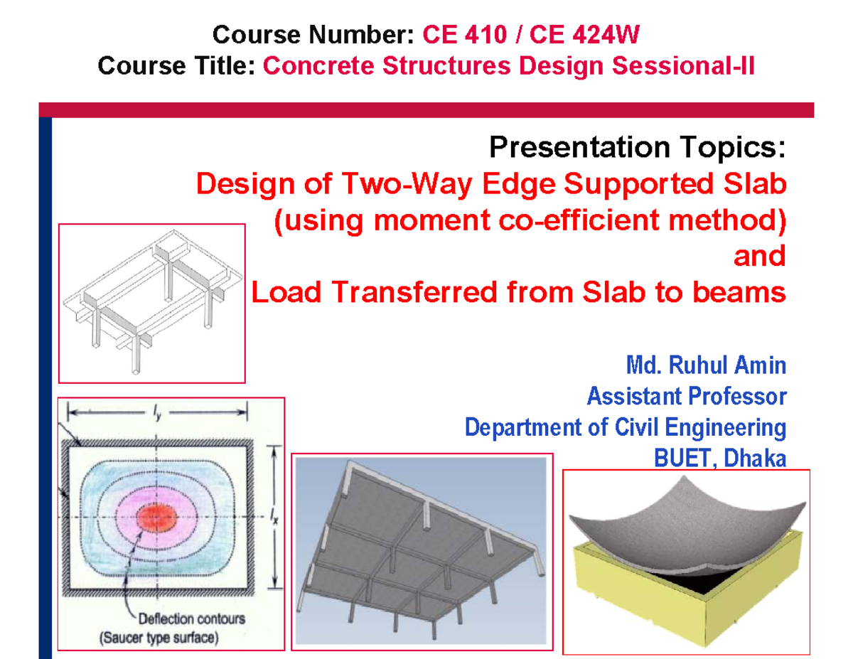 RCC building design day 2 lecture - Course Number: CE 410 / CE 424W ...