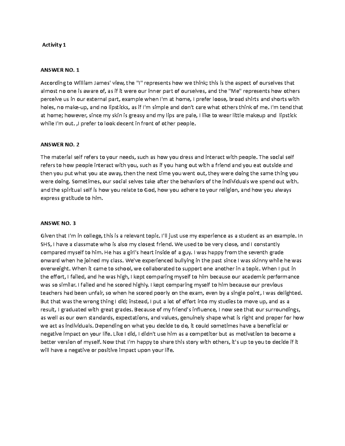 Activity 1 UTS - hope can help - Activity 1 ANSWER NO. 1 According to ...