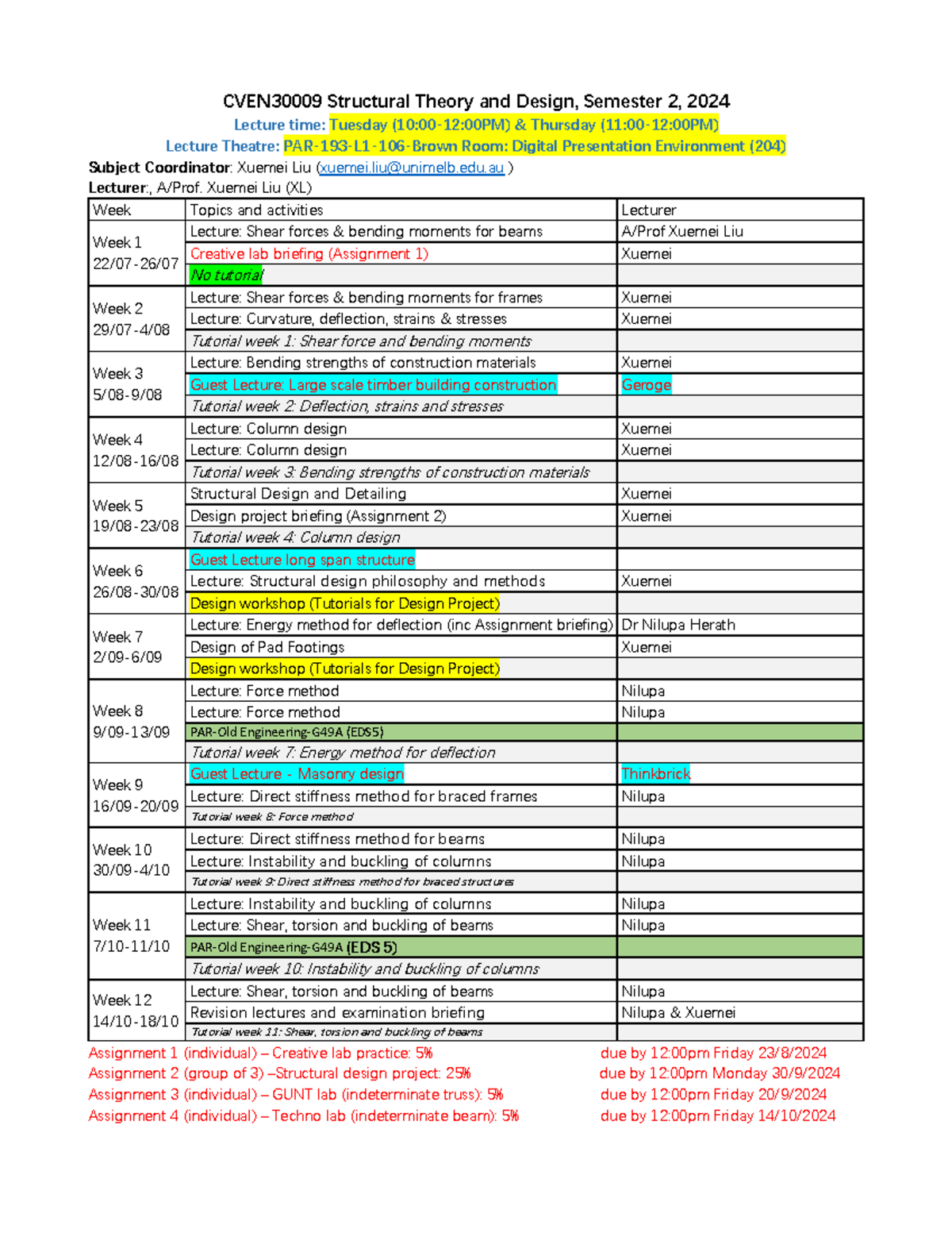 CVEN30009 Structural Theory and Design XL2024Sem2-1 - CVEN30009 ...