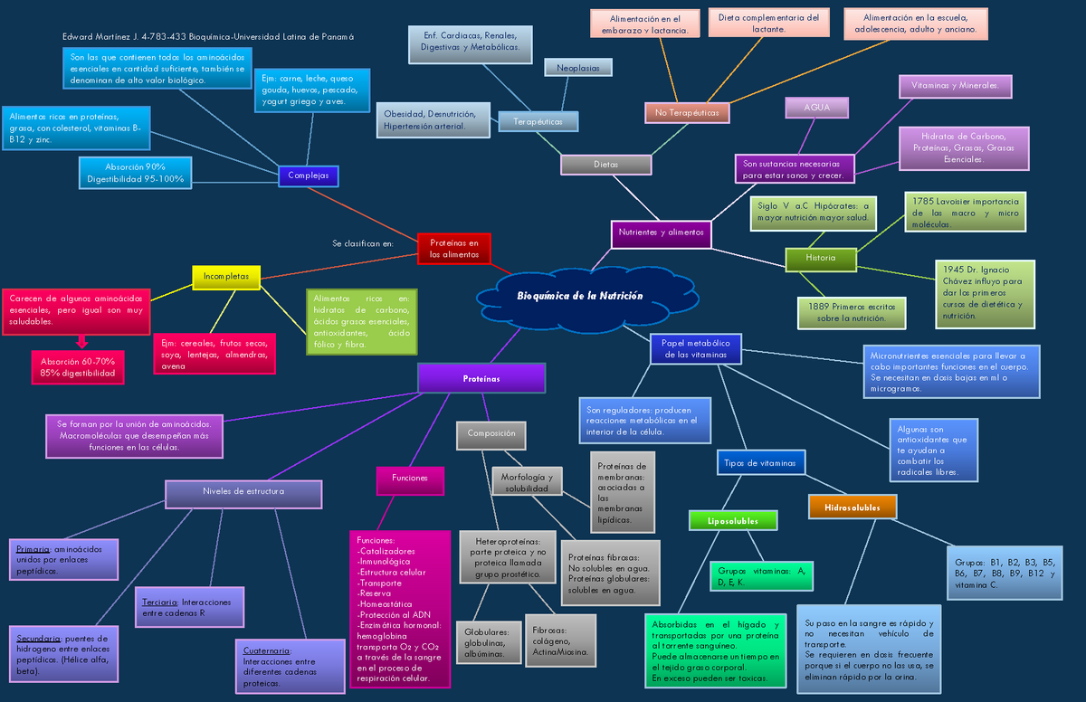Mapa mental Bioquimica de alimentossss - Edward Martínez J. 4- 783 -433  Bioquímica-Universidad - Studocu