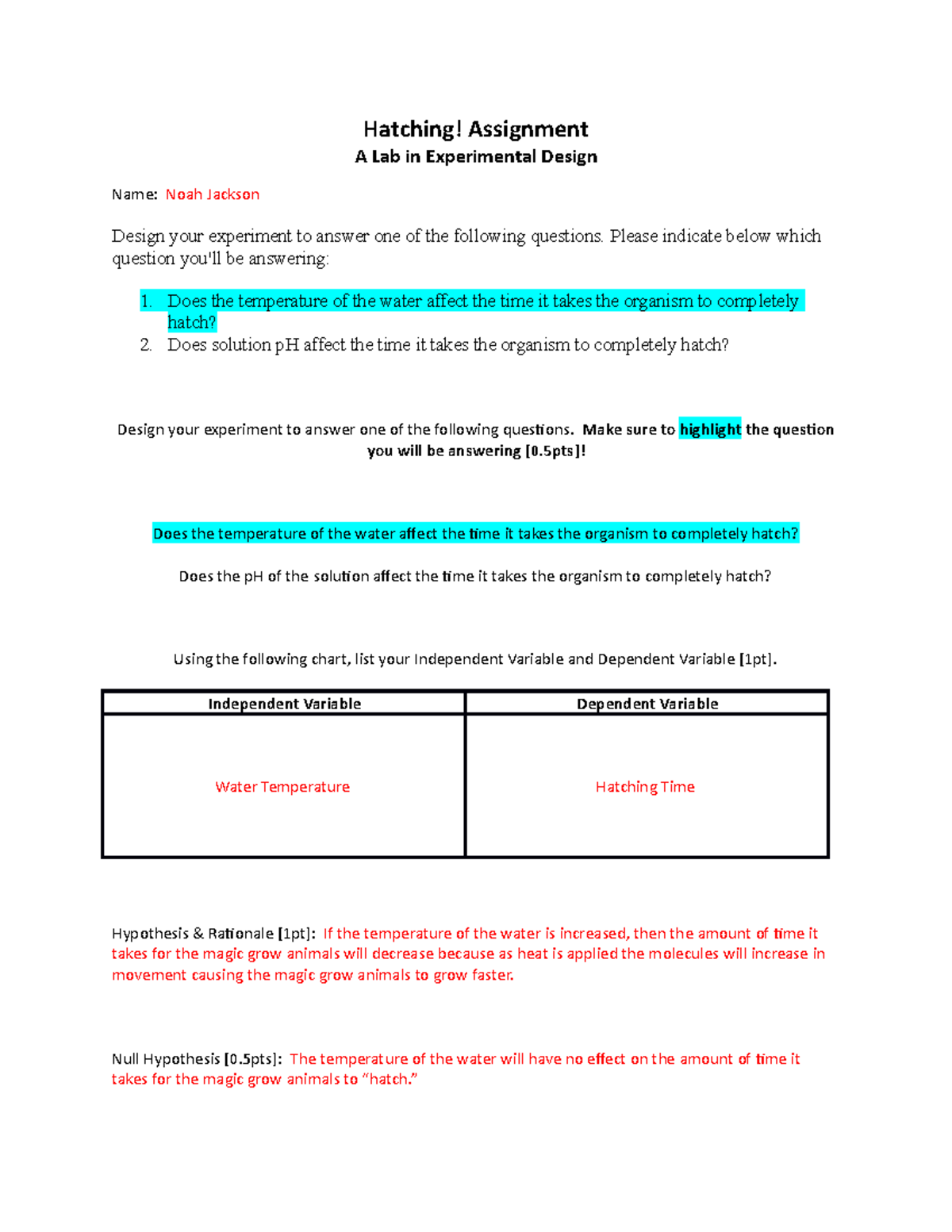 BIOL200 Lab20 - worksheet - Hatching! Assignment A Lab in Pertaining To Experimental Design Worksheet Answers