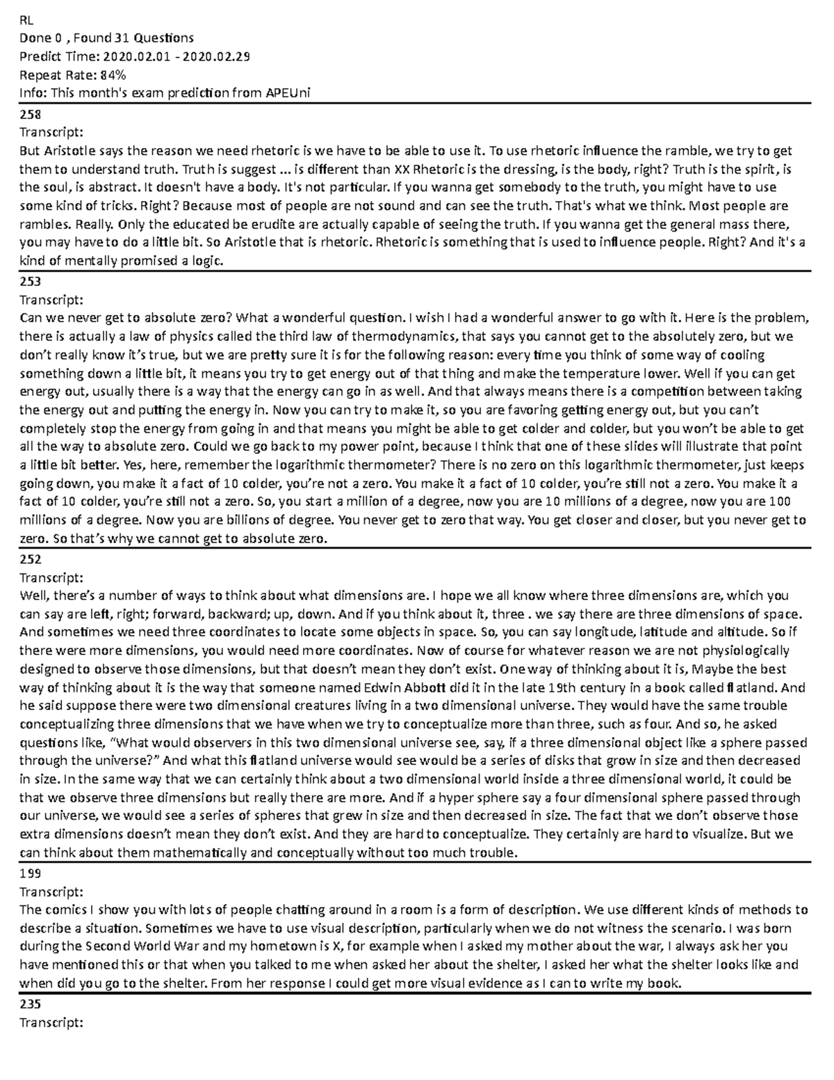 RL APEuni - P F nnfnffnd fnfnfnfnf - RL Done 0 , Found 31 Questions ...