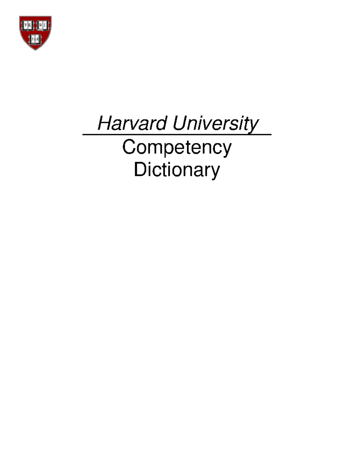Harvard Competency Dictionary Final PDF - Harvard University Competency ...