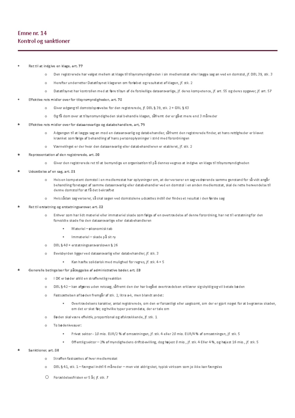 Emne Nr. 14 - Disposition Til Mundtlig Eksamen, Som Man Kan Gå Ud Fra ...