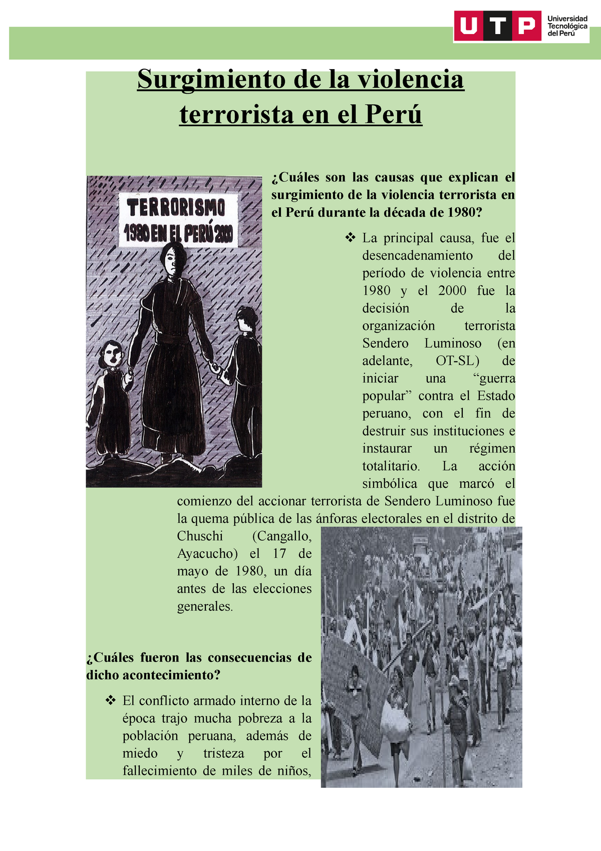 Tarea Semana 11 - Surgimiento De La Violencia Terrorista En El Perú ...