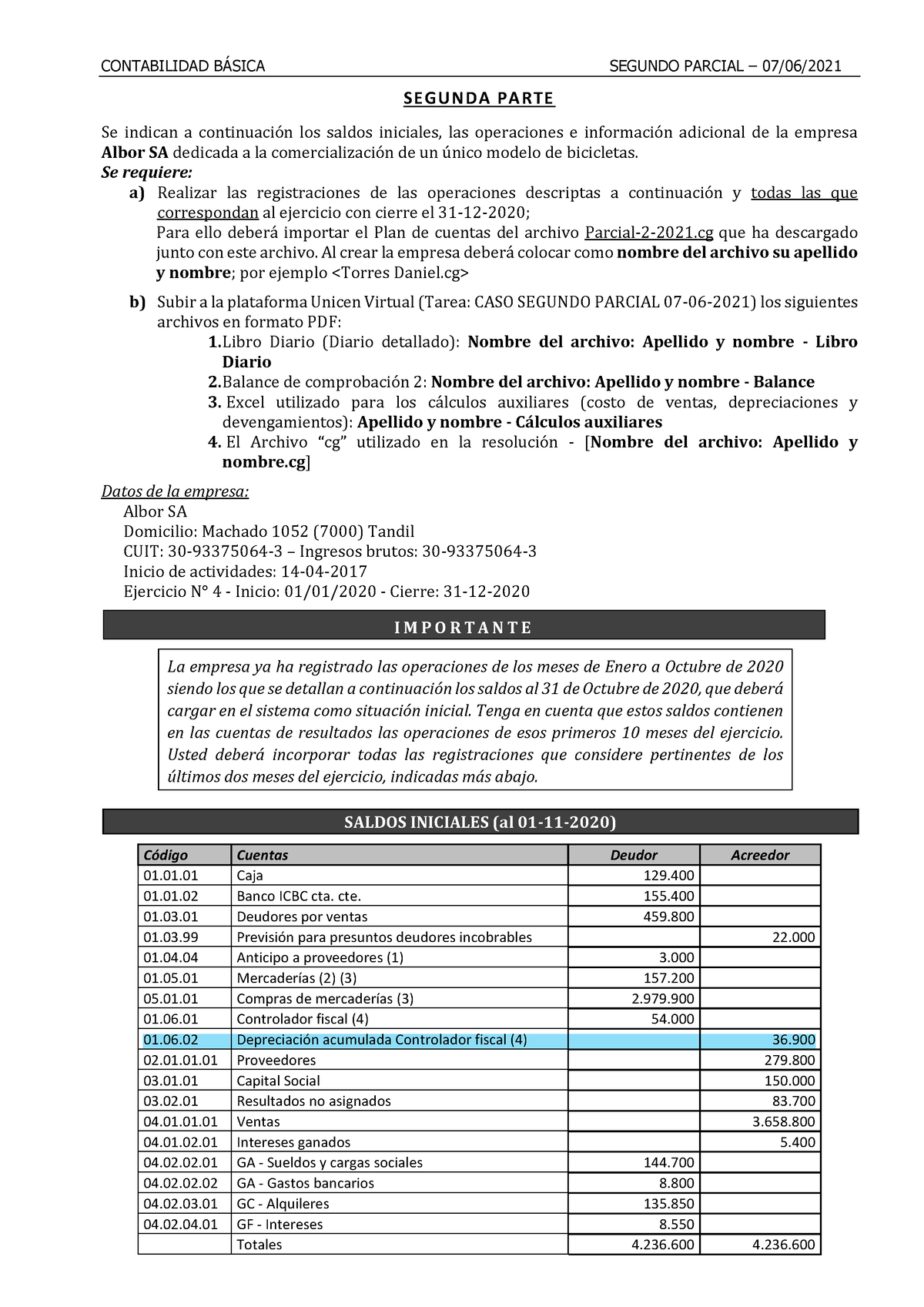 2 Do Parcial Conta DEL 2020 - CONTABILIDAD B¡SICA SEGUNDO PARCIAL – 07 ...