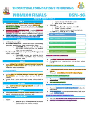 TFN - Module 3F Transes - BSN 1G - is a state of complete physical ...