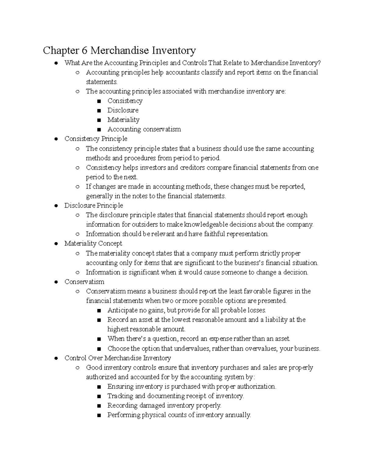 Chapter 6 Merchandise Inventory Chapter 6 Merchandise Inventory What