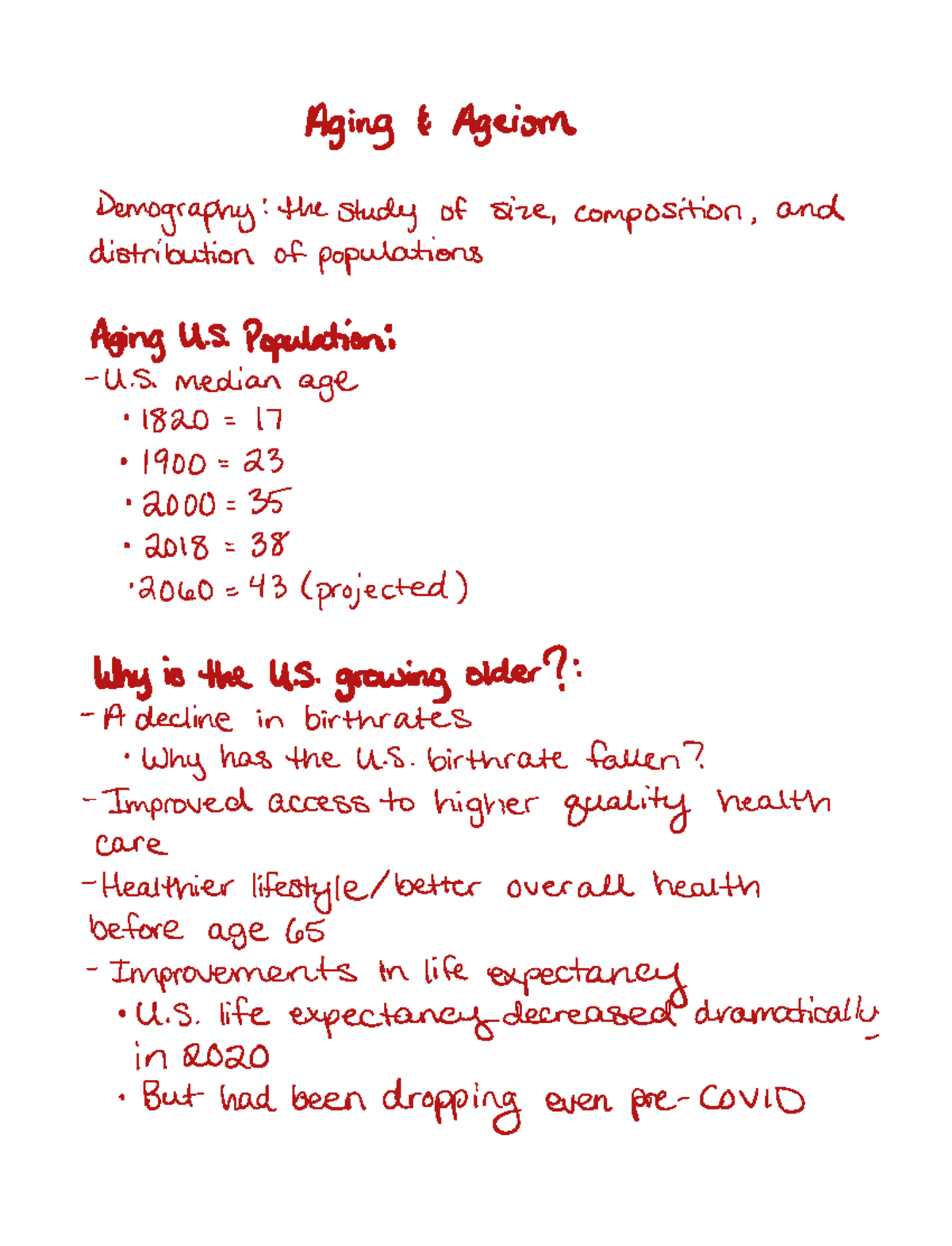 Chapter 6 - Aging Ageism Demography the study of size composition and ...