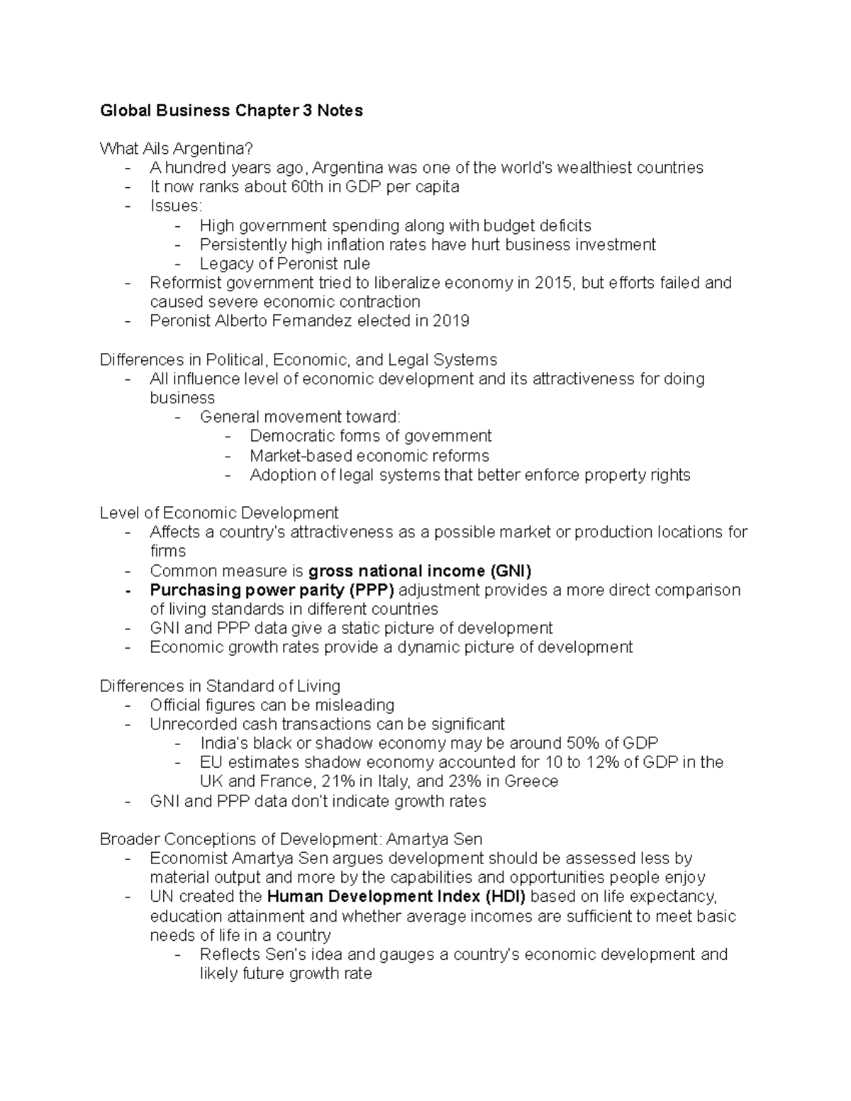 chapter 03 assignment global business