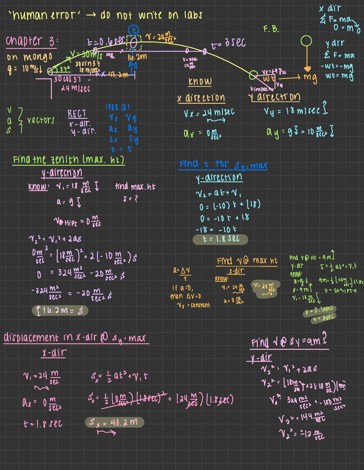 6 6 Lecture 6 - x dir human errors do not write on labs SiF= ma t F . B ...