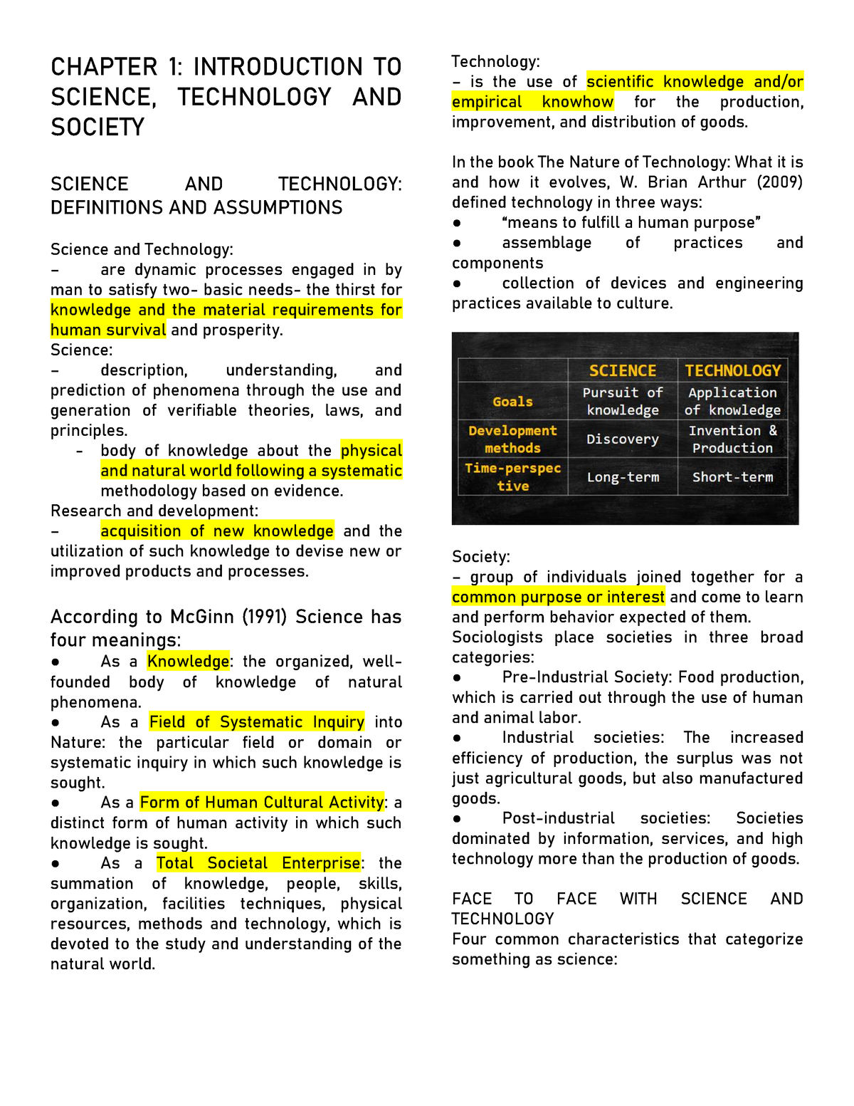 STS - Notes For Science And Technology And Society - CHAPTER 1 ...