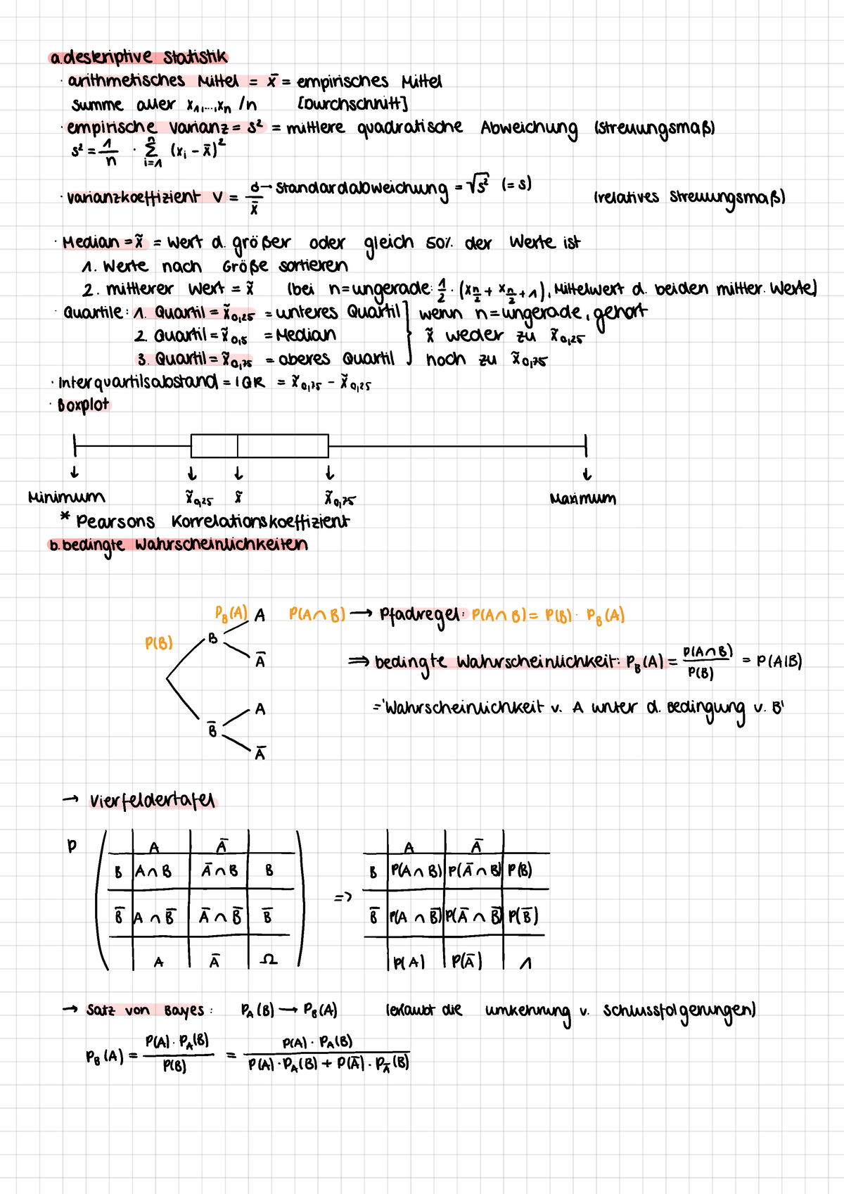 Mathe Für Pharmazeuten - A. Deskriptive Statistik Arithmetisches Mittel ...