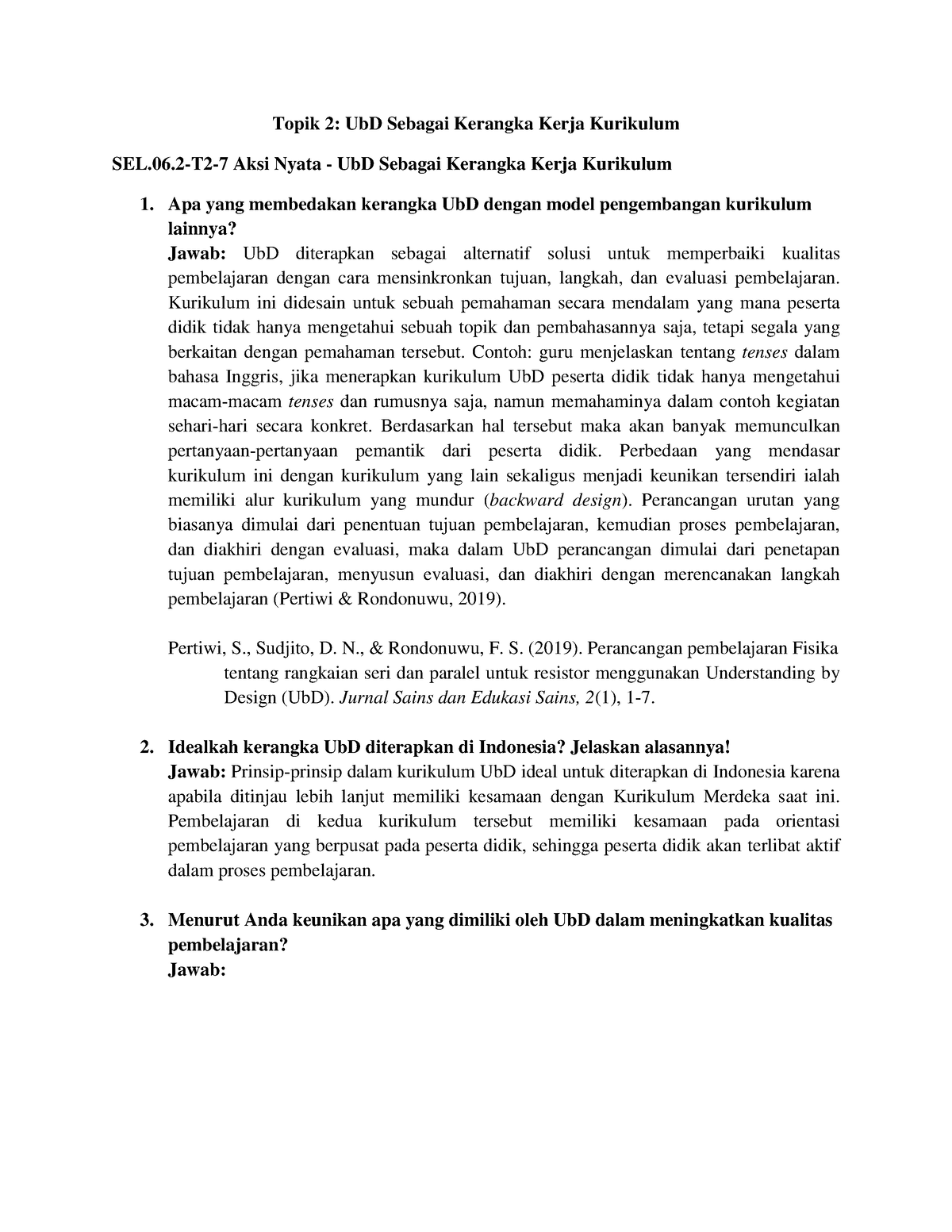 Topik 2 Aksi Nyata Ub D Sebagai Kerangka Kerja Kurikulum - Topik 2: UbD ...