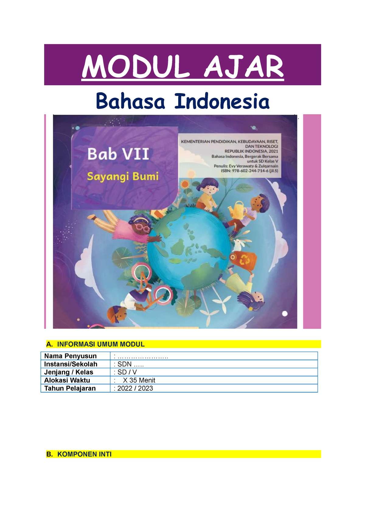 BAB 7 - MA B Indo Kls 5 (datadikdasmen - MODUL AJAR Bahasa Indonesia A ...